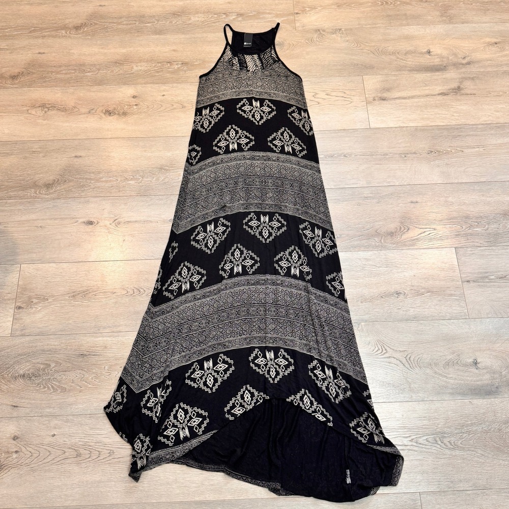 Swell Maxi Dress Size Small S Black White Sleeveless Boho Print Casual Summer